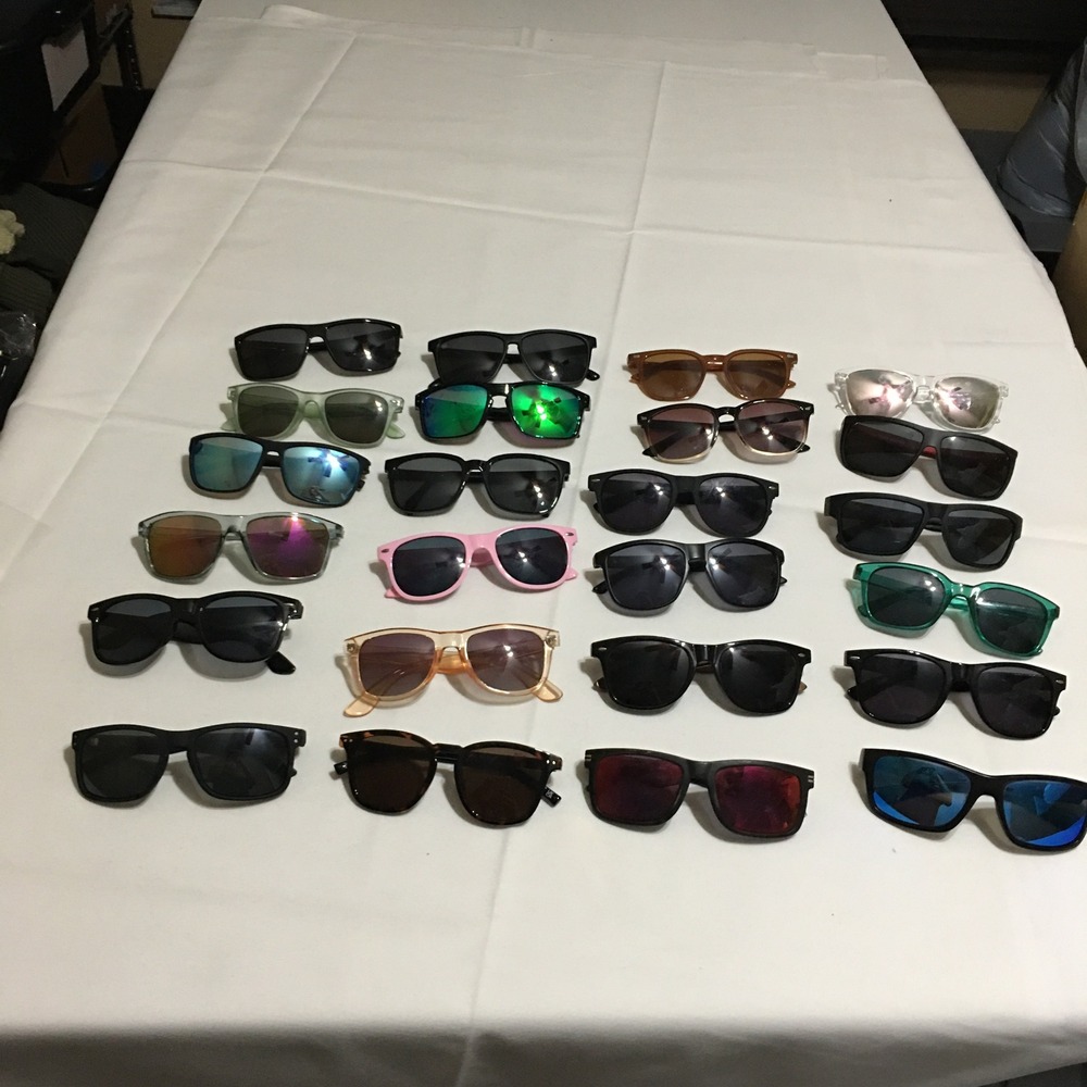 Lot of 24 Sunglasses Unisex Multicolor Sport Casual Styles Square